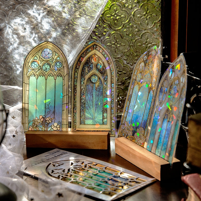 Glazed Window Series Vintage Glass Window PET Stickers b4