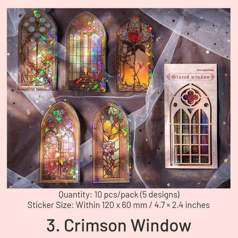 Glazed Window Series Vintage Glass Window PET Stickers sku-3