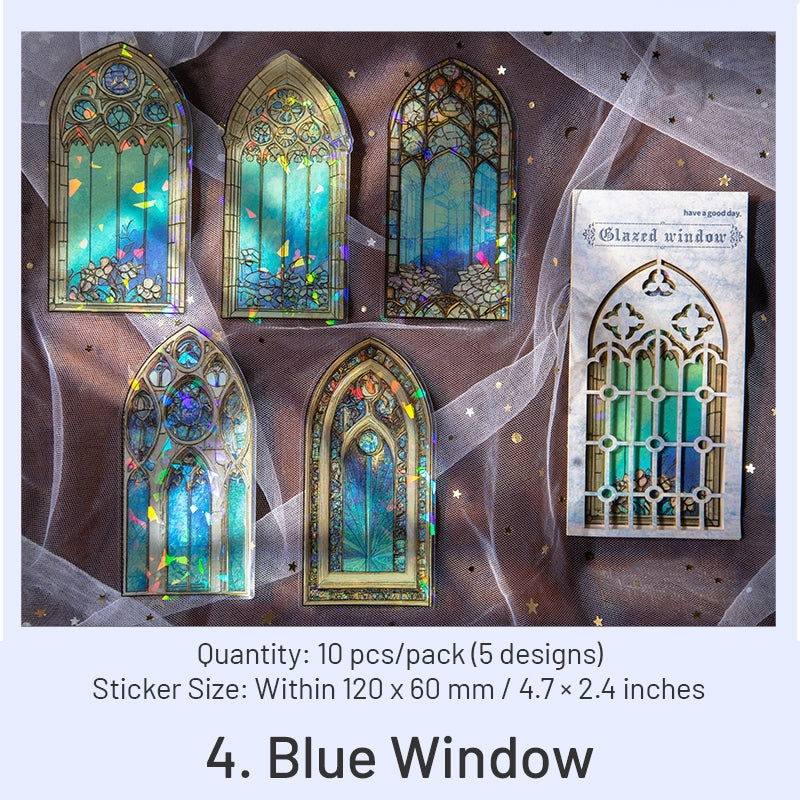 Glazed Window Series Vintage Glass Window PET Stickers sku-4