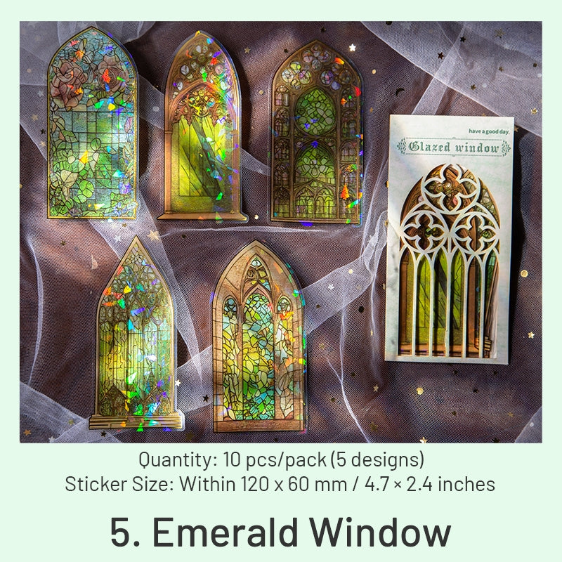 Glazed Window Series Vintage Glass Window PET Stickers sku-5