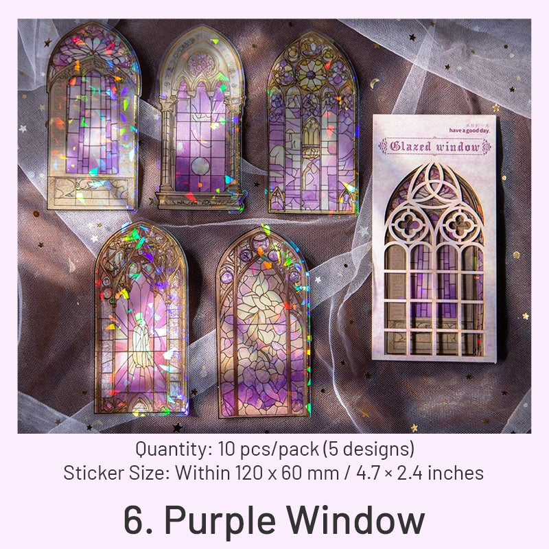 Glazed Window Series Vintage Glass Window PET Stickers sku-6