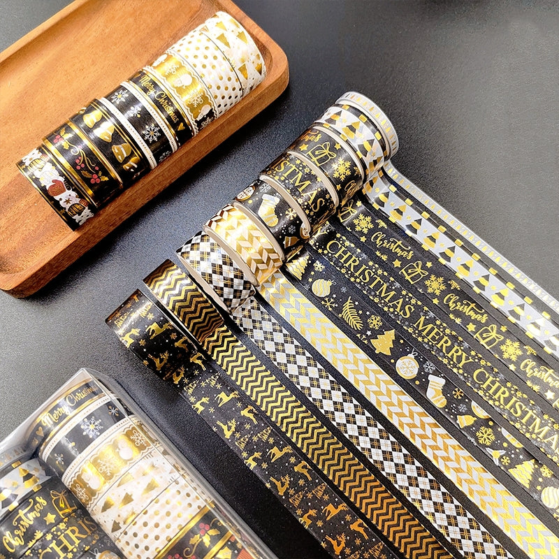 Gold Foil Christmas Washi Tape Set (18 Rolls) b