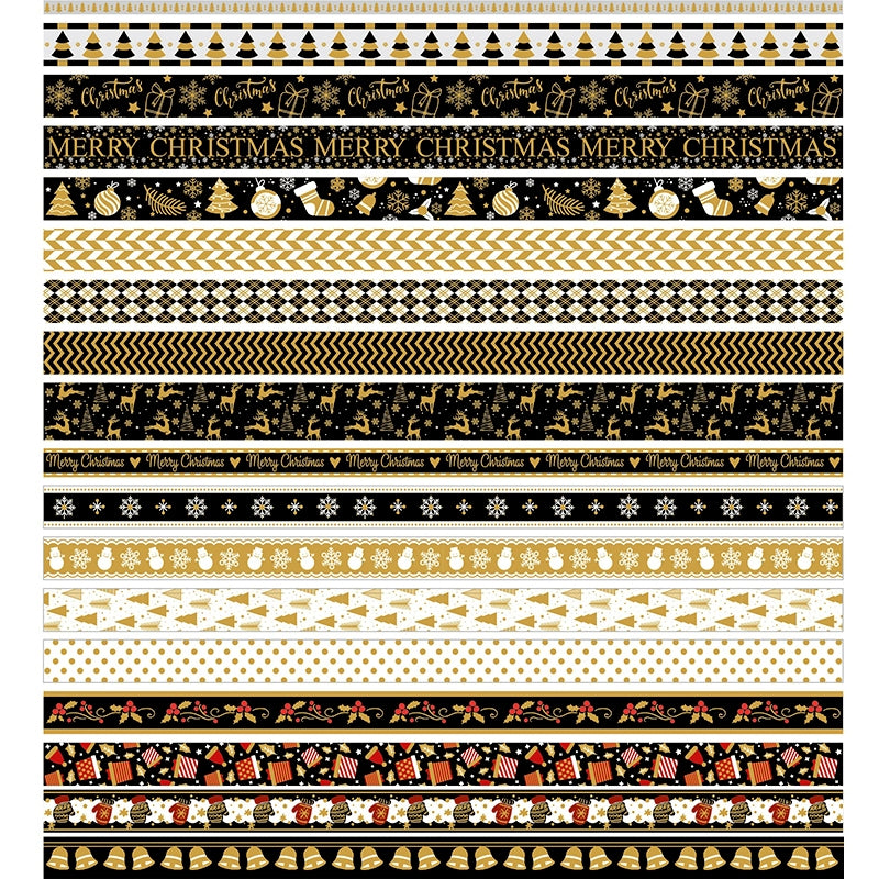 Gold Foil Christmas Washi Tape Set (18 Rolls) c2