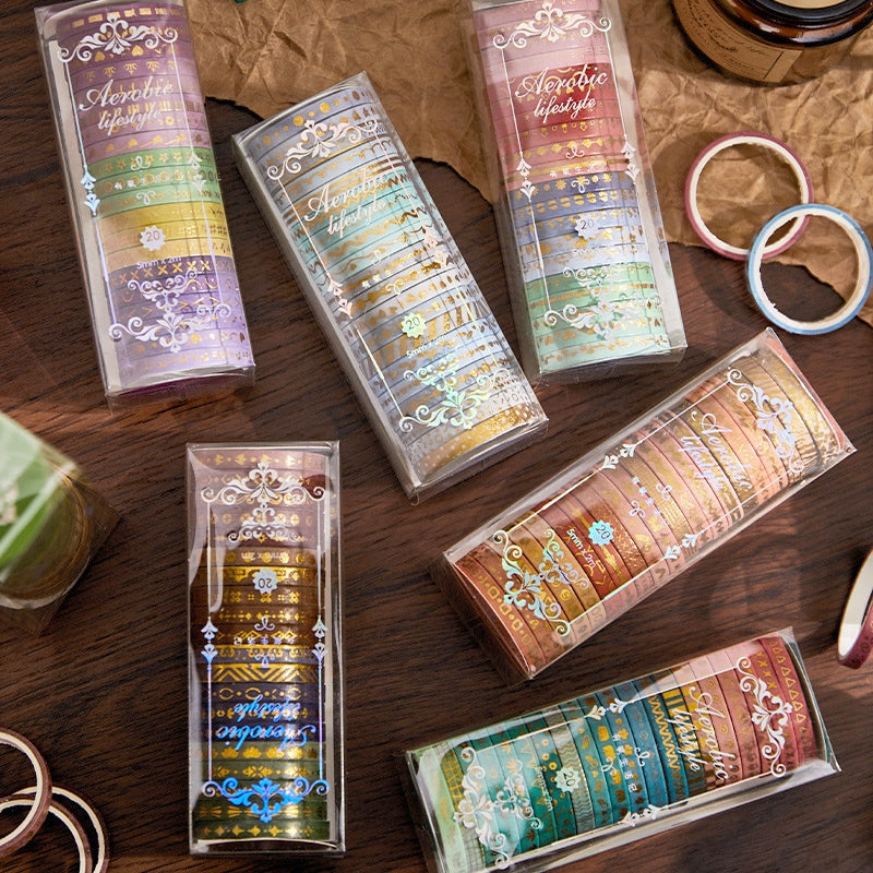 Gold Foil Divider Washi Tape Set (20 Rolls) a