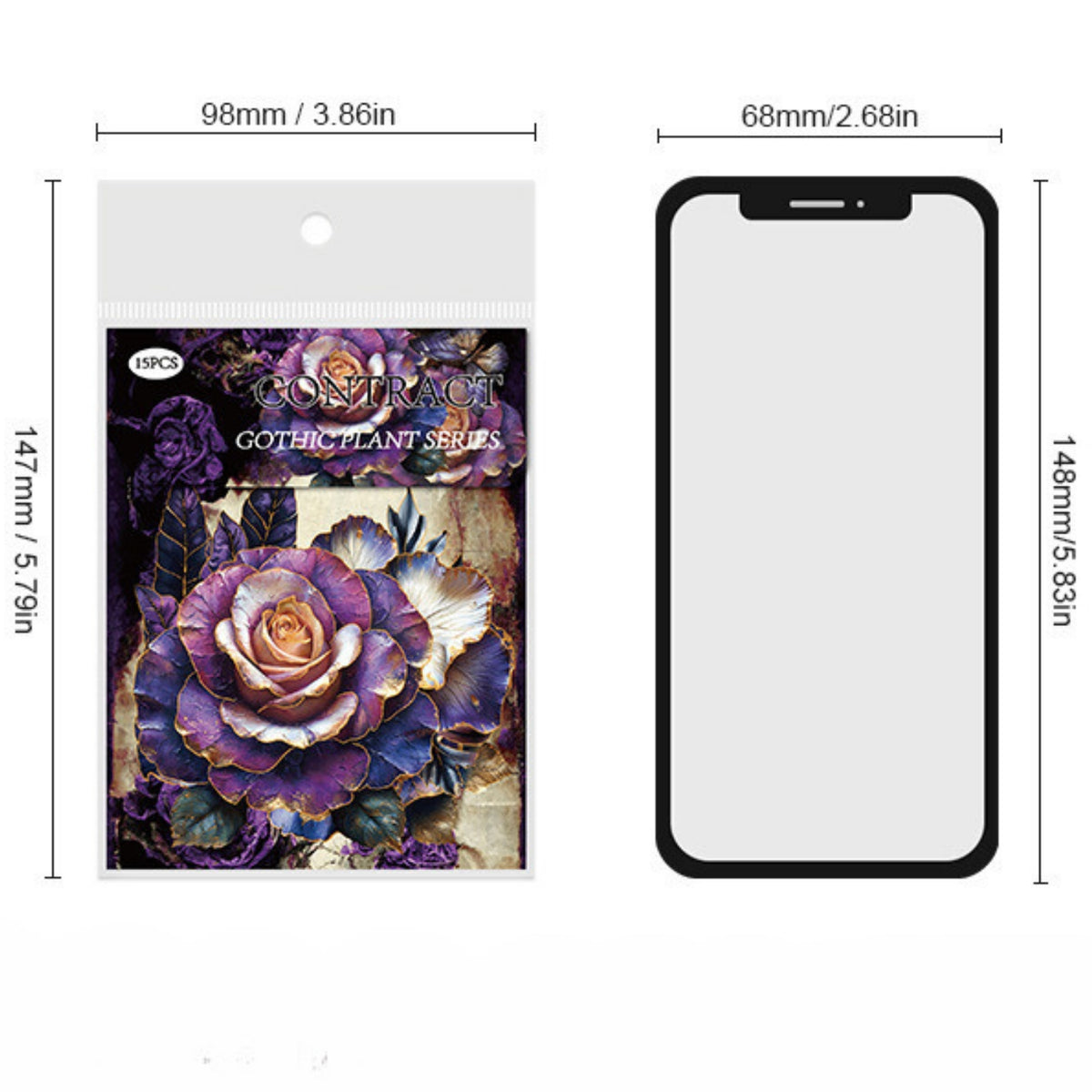 Gothic Plant Book Series Retro Dark Plant Flower PET Sticker 14