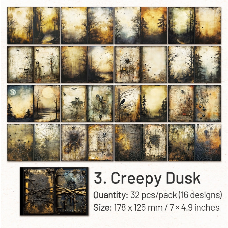 Halloween Castle Scrapbook Paper - Door, Architecture, Forest - Stamprints12