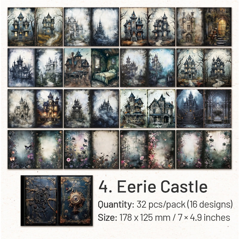 Halloween Castle Scrapbook Paper - Door, Architecture, Forest - Stamprints13