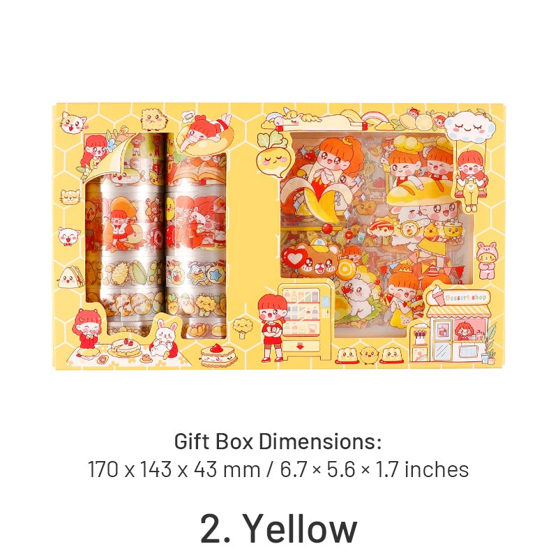 Happy Day Cartoon Girl and Boy PET Material Scrapbook Kit sku-2