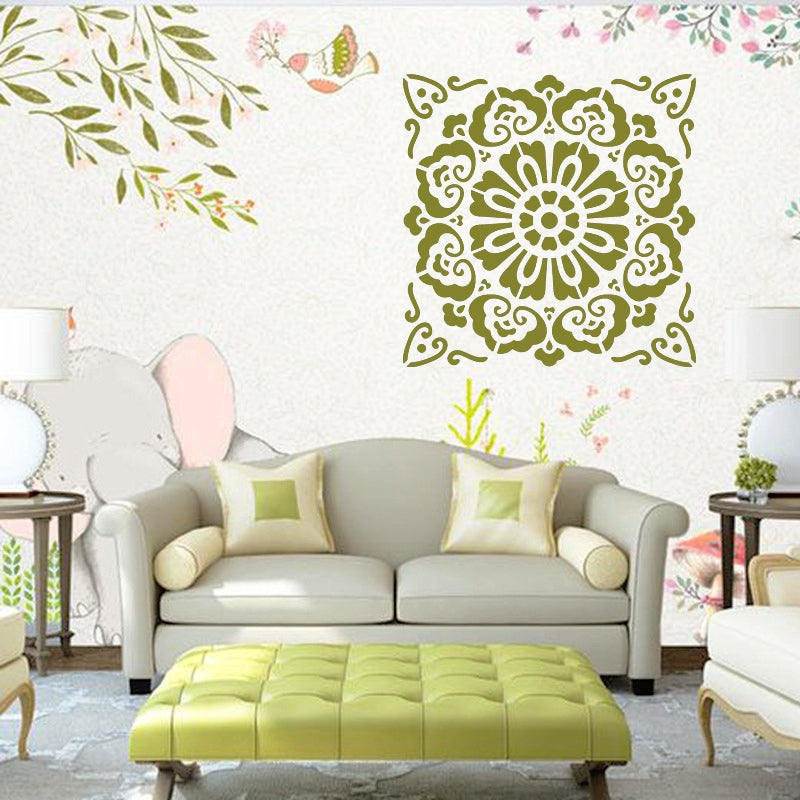 Hollow Mandala Flower Spray Drawing Stencil Set b