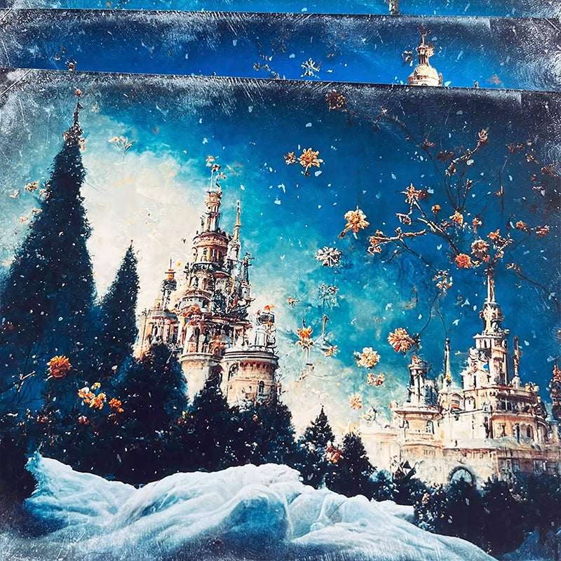 Ice Castle Landscape Background Scrapbook Paper b4