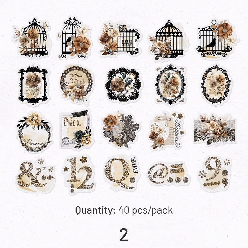 Lace and Flower PET Stickers sku-2