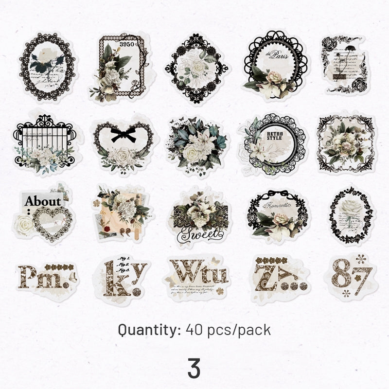 Lace and Flower PET Stickers sku-3