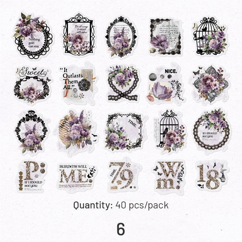 Lace and Flower PET Stickers sku-6