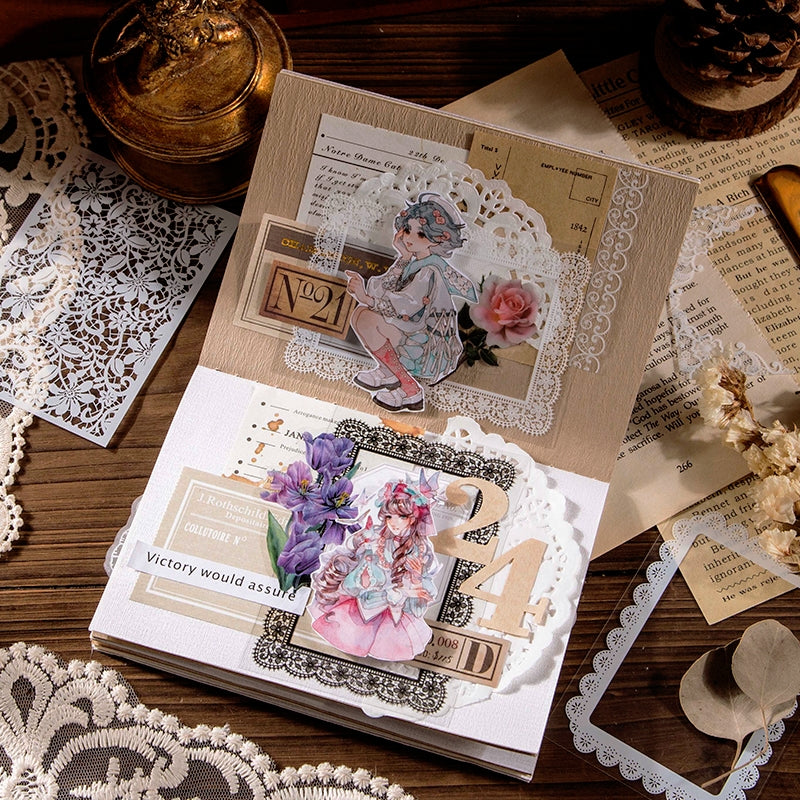 Lace Fantasy Decorative PET Sticker Book b