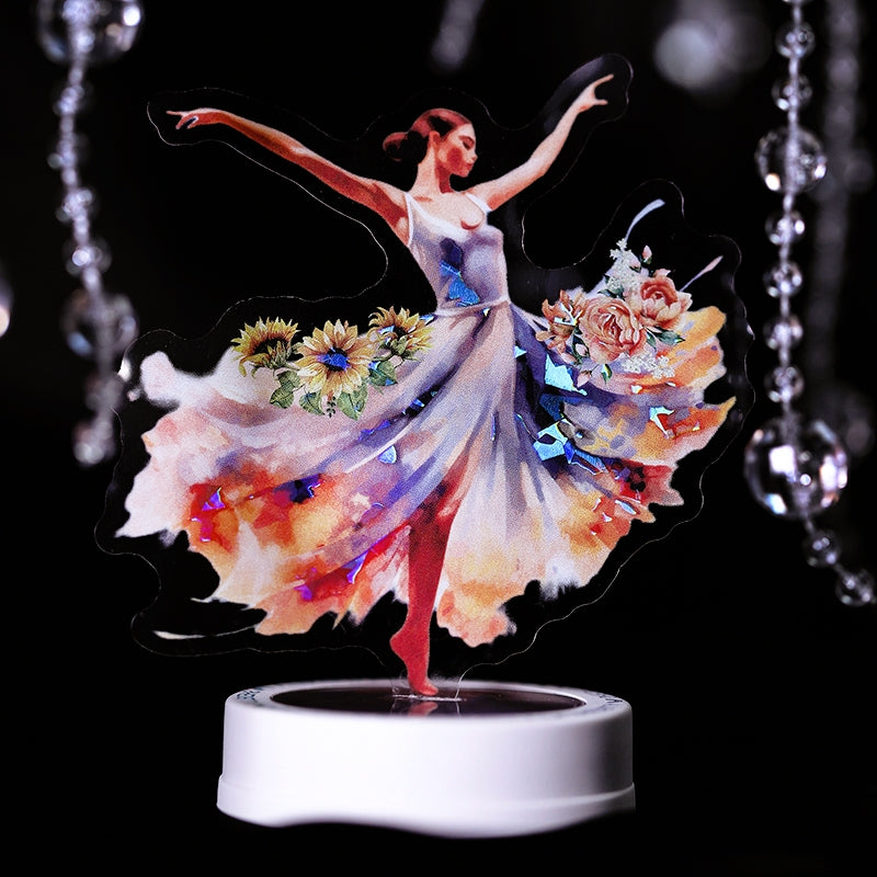 Lady Ballet Holographic Hot Stamping PET Stickers - Characters, Dance - Stamprints6