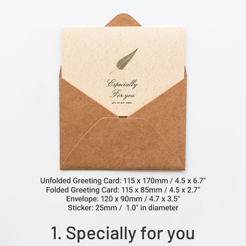 Leaf Language Vintage Folded Greeting Card Set sku-1
