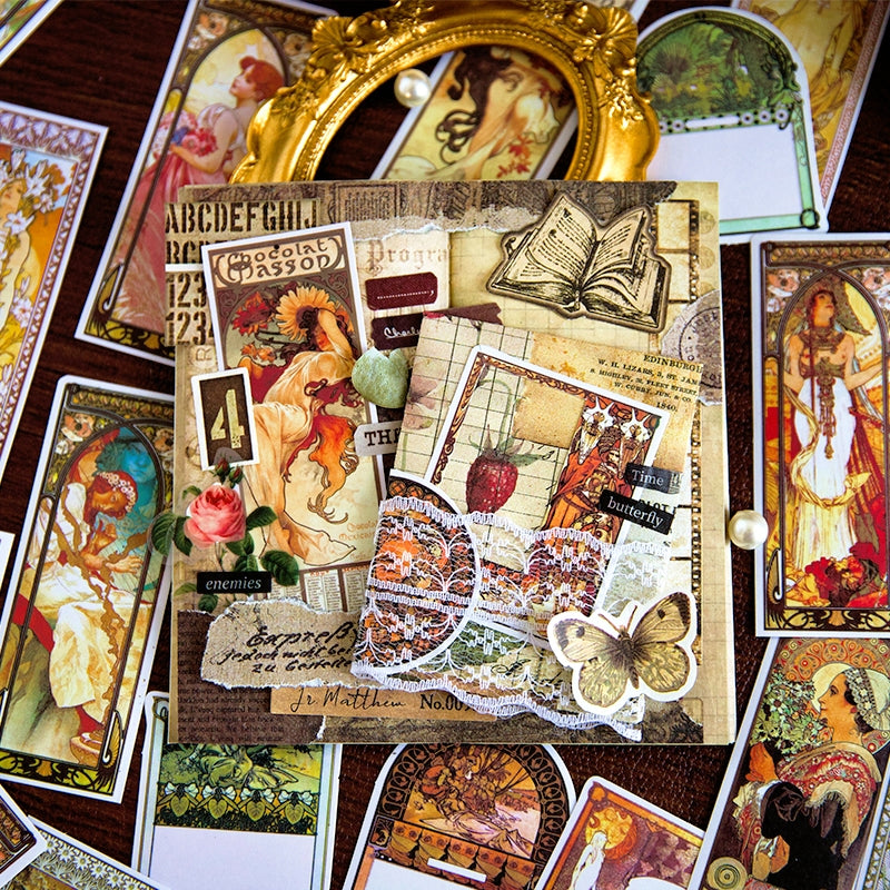 Mucha Collection Retro Characters Sticker Pack-Elegant Women, Church Windows b5