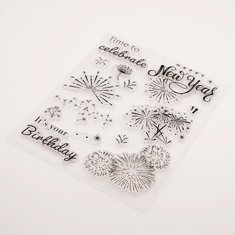 New Year Fireworks Clear Silicone Stamp b3