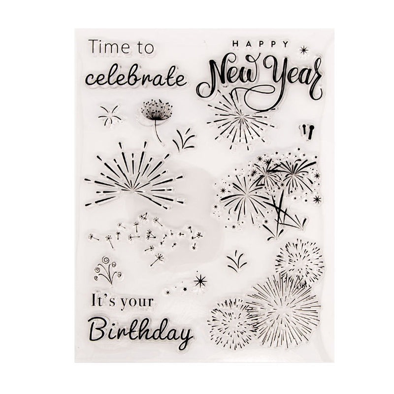 New Year Fireworks Clear Silicone Stamp sku