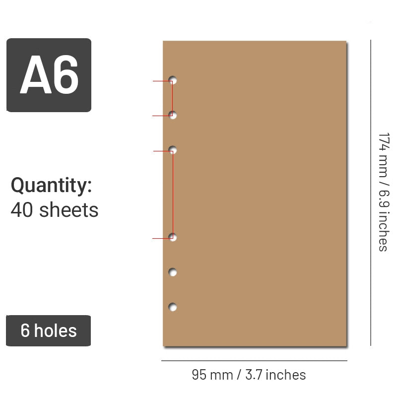 Notebook Blank Replacement Refills - A4, A5, B5, A6, A7 sku-2