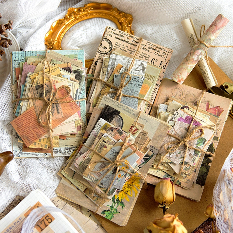Old Times Scrapbook Paper - Newspaper, Flowers a
