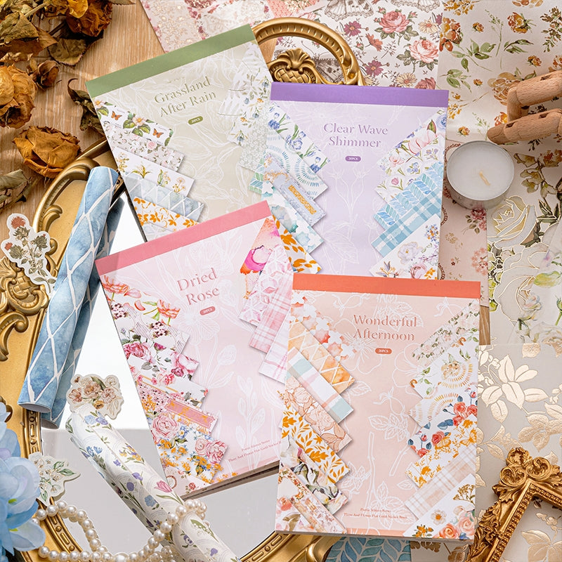 Plant and Flower Hot Stamping Gold Sticker Book a