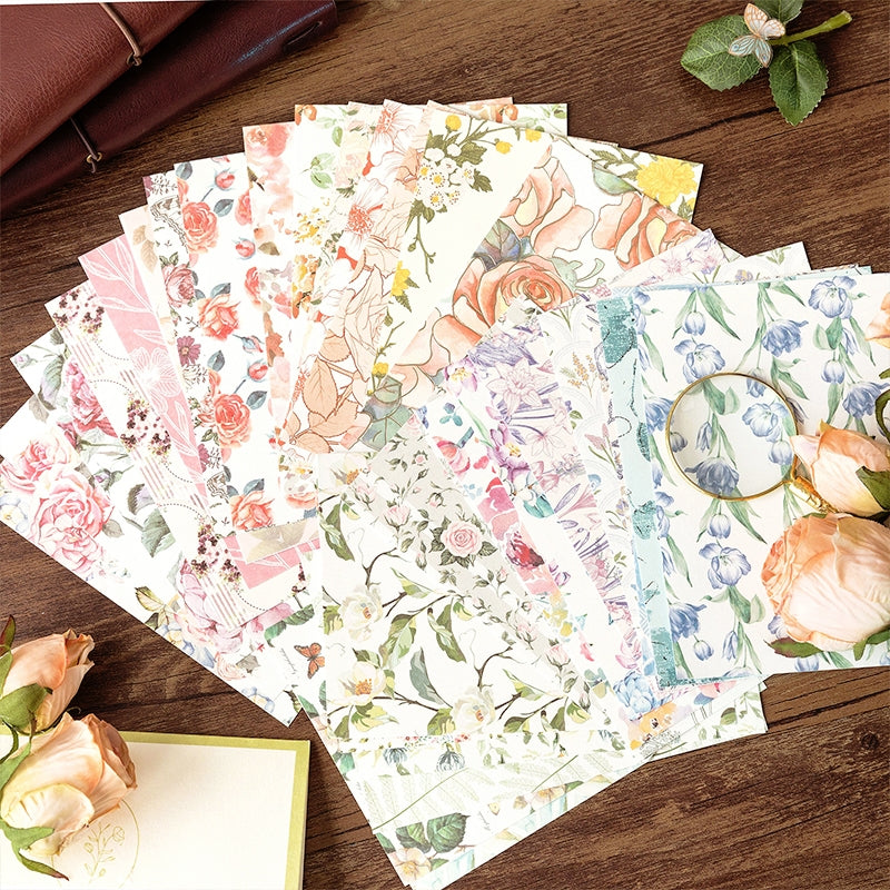 Plant and Flower Hot Stamping Gold Sticker Book b3