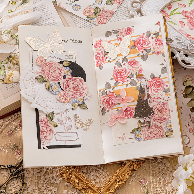 Plant and Flower Hot Stamping Gold Sticker Book b4