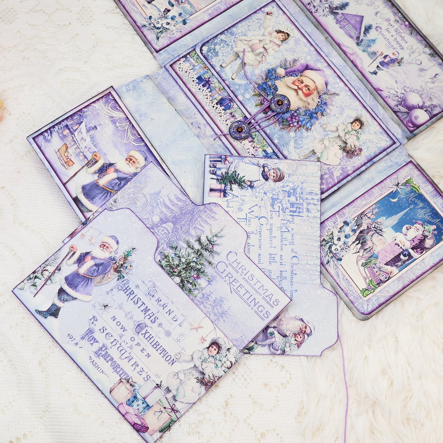 Purple Christmas Library Cards Booklet Folio Craft Kit Junk Journal & Add Ons Purple Christmas Library Cards Booklet Folio Craft Kit Junk Journal & Add Ons 007