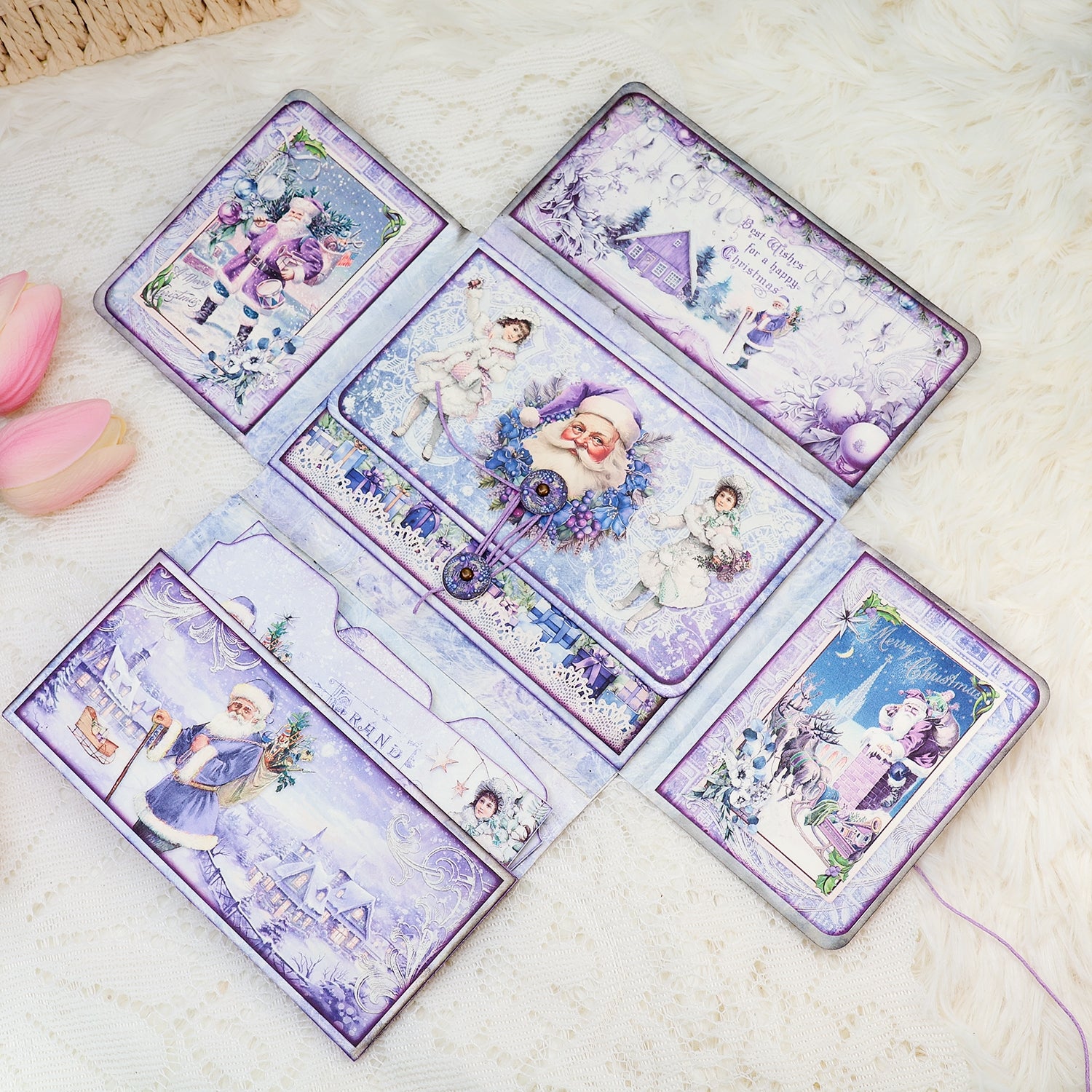 Purple Christmas Library Cards Booklet Folio Craft Kit Junk Journal & Add Ons Purple Christmas Library Cards Booklet Folio Craft Kit Junk Journal & Add Ons 008