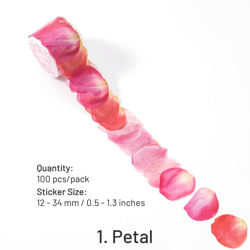 Retro Bazaar Irregular Shape Stickers - Petals, Wax Seals, Ribbons sku-1