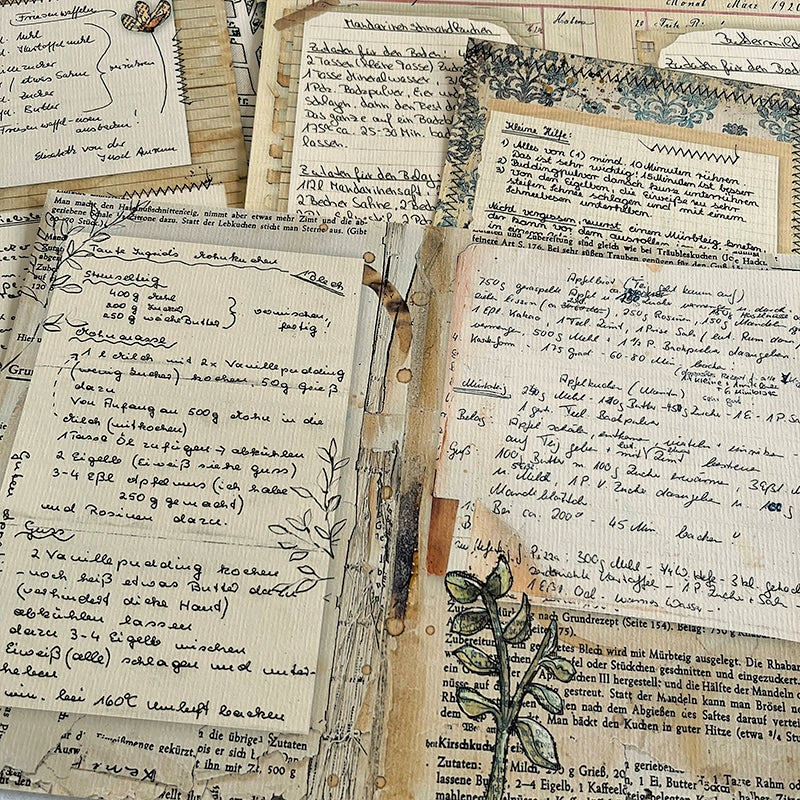 Retro English Handwritten Recipe Junk Journal Paper b
