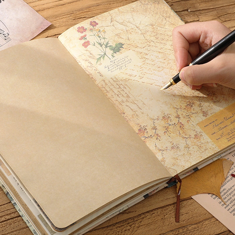 Retro European Style Colored Illustration Kraft Journal Book b