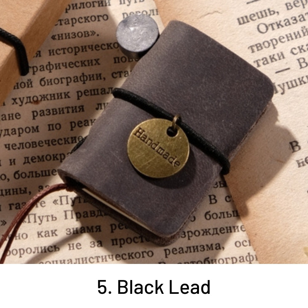 Retro Mini Leather Notebook Pocket Diary 24