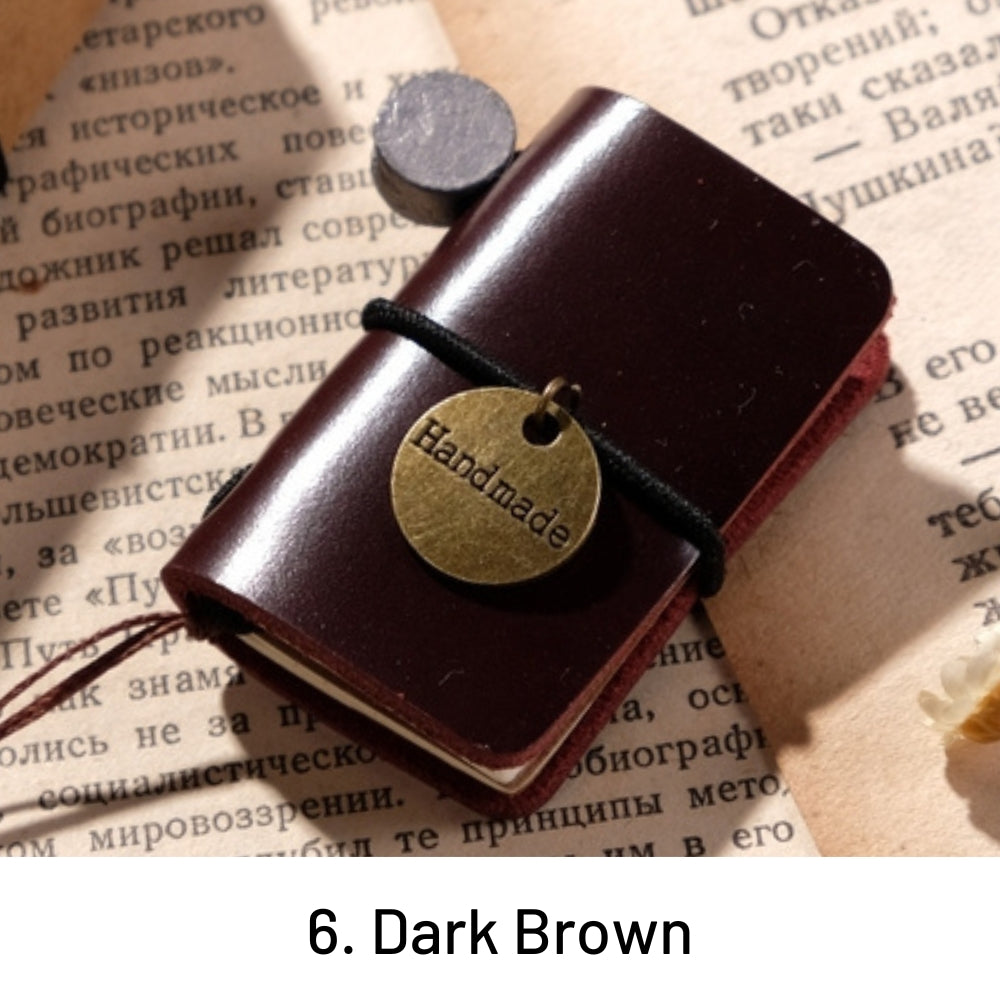 Retro Mini Leather Notebook Pocket Diary 25