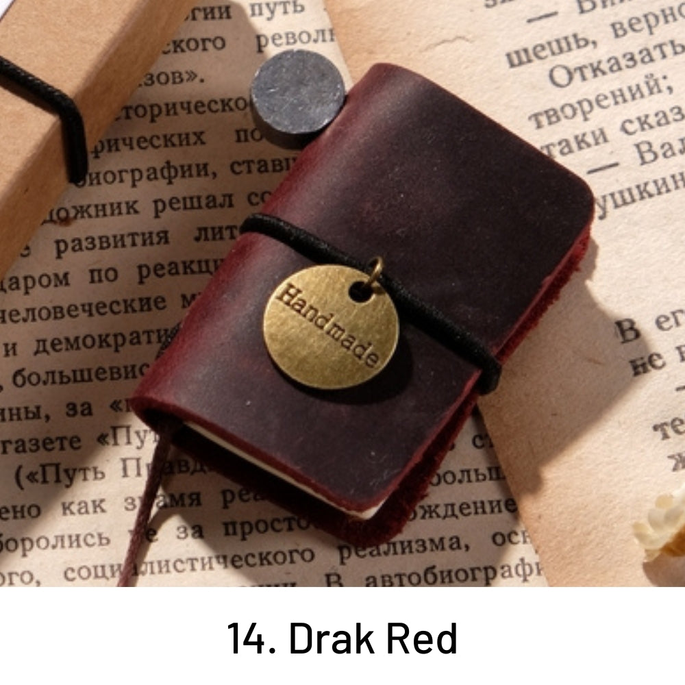 Retro Mini Leather Notebook Pocket Diary 33