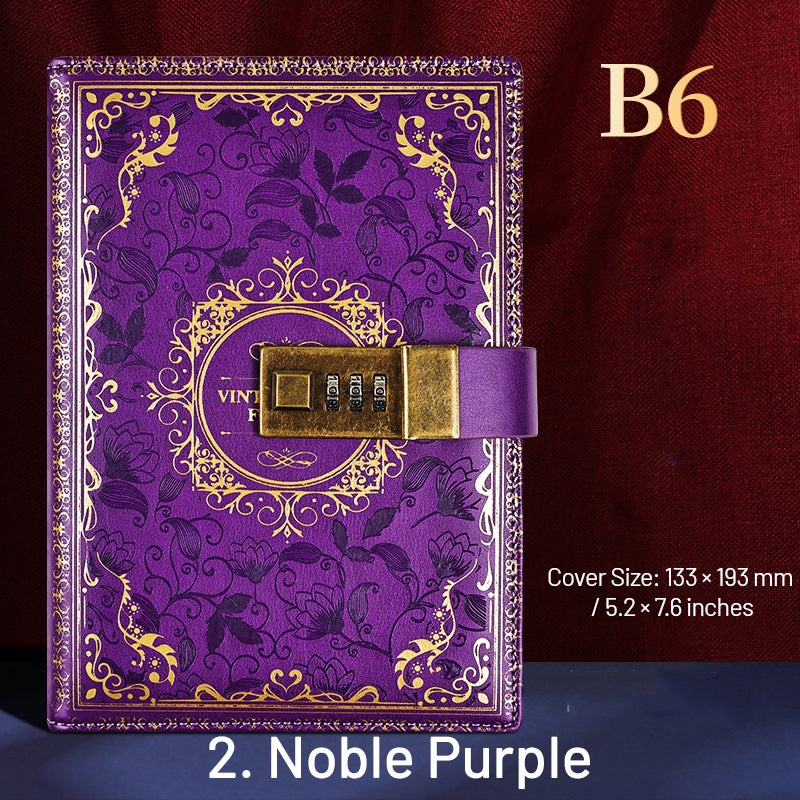 Retro Thickened Three-Digit Password Diary Notebook sku-2