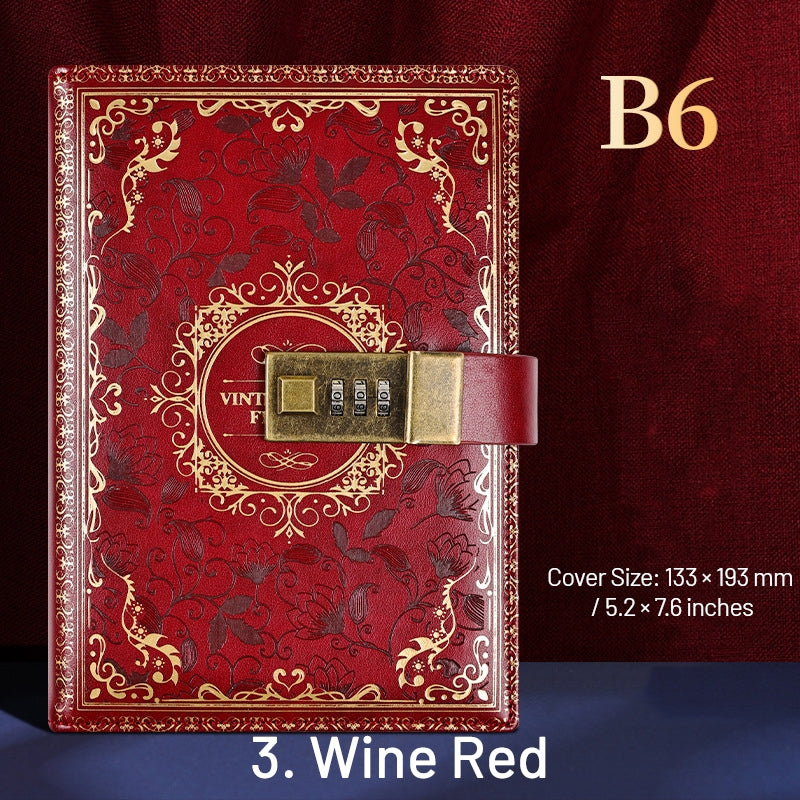 Retro Thickened Three-Digit Password Diary Notebook sku-3