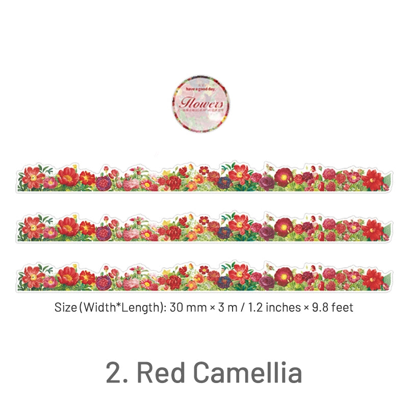 Romantic Flowers Plants Border Washi Tape sku-2