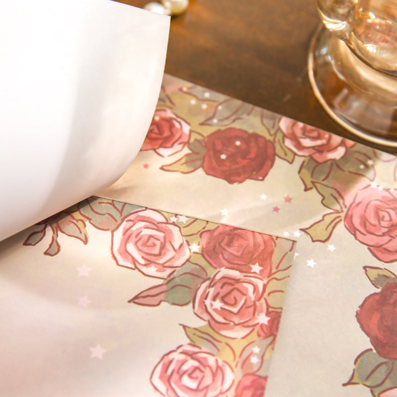 Rose and Rabbit Blank Letter Paper Booklet b6