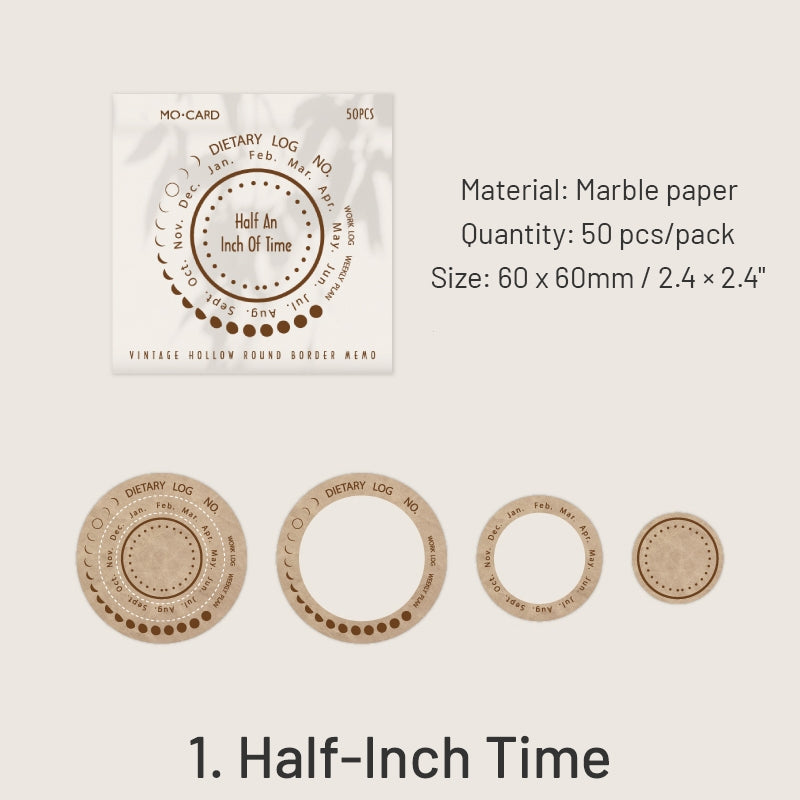Time Prelude Series Retro Hollow Circular Frame Scrapbook Paper sku-1