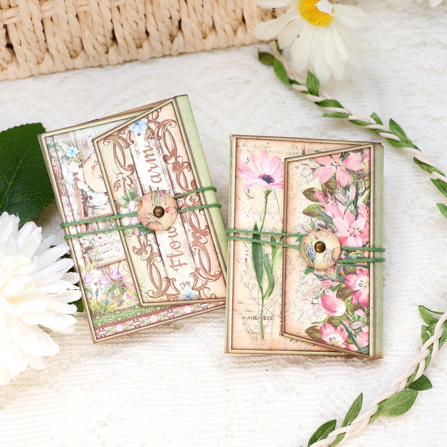 Tiny Mini Flower Farm Handmade Junk Journal Folio Booklet Craft Kit (2 Pcs) Tiny Mini Flower Farm Handmade Junk Journal Folio Booklet Craft Kit (2 Pcs) 002