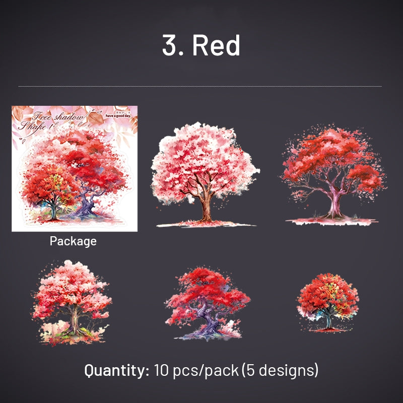 Tree Holographic Hot Stamping PET Stickers sku-3