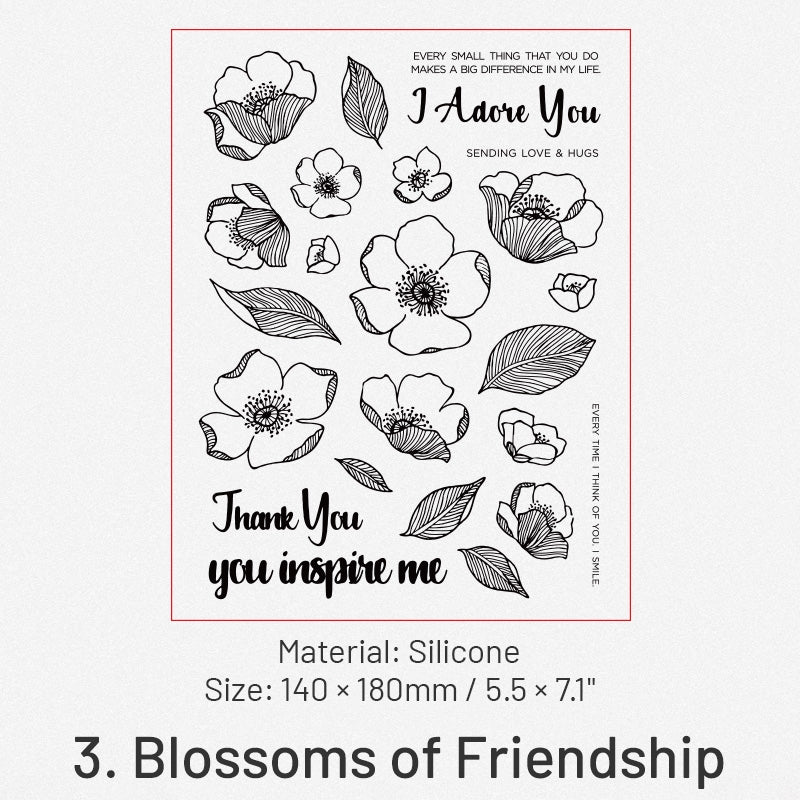 Vintage Botanical Flower Clear Silicone Stamps9