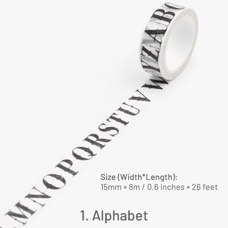 Vintage English Text Washi Tape sku-1