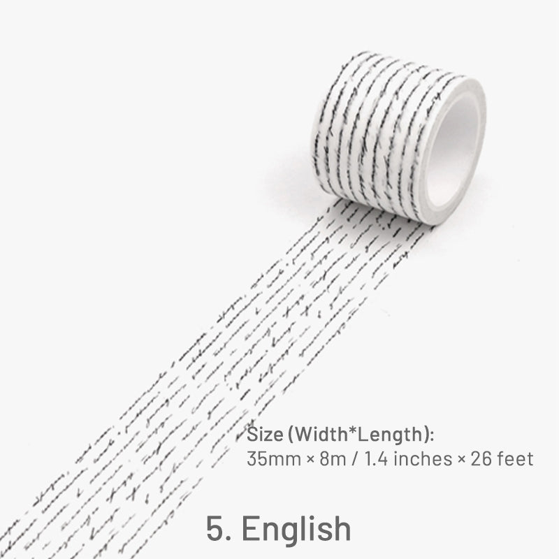 Vintage English Text Washi Tape sku-5