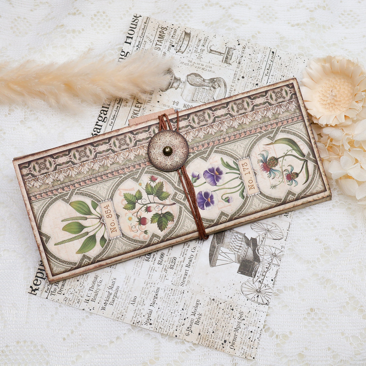 Vintage Plant-themed Handmade Junk Journal Folio Kit Vintage Plant-themed Handmade Junk Journal Folio Kit 0016