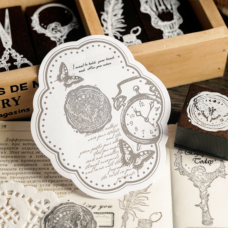 Vintage Stationery Series Classical Wax Seal Wooden Rubber Stamp b3