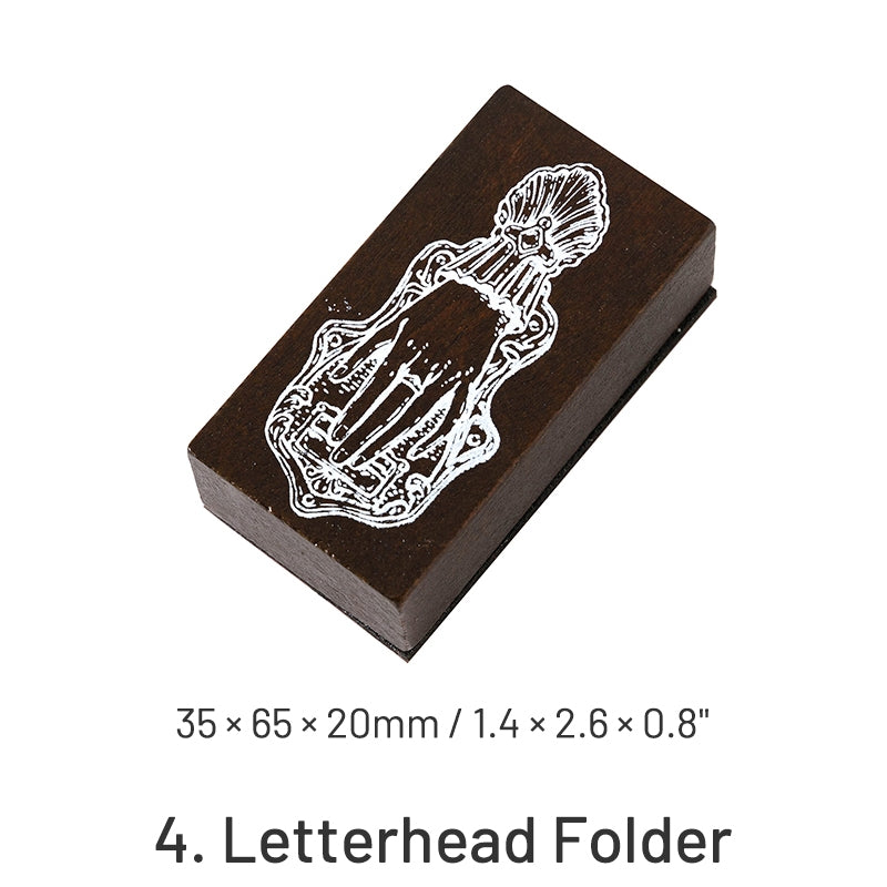 Vintage Stationery Series Classical Wax Seal Wooden Rubber Stamp sku-4