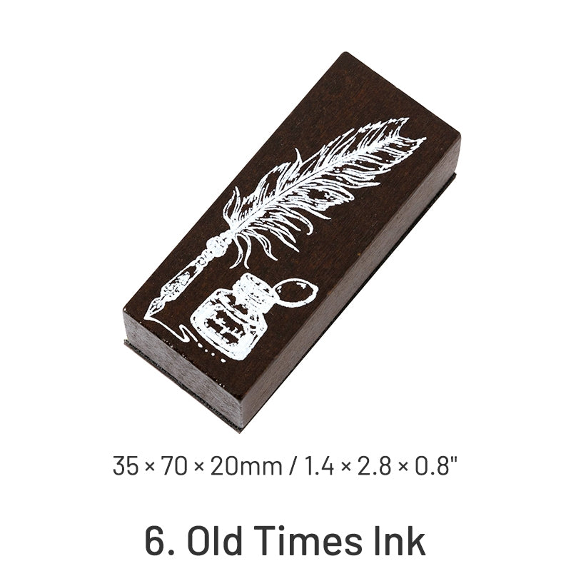 Vintage Stationery Series Classical Wax Seal Wooden Rubber Stamp sku-6